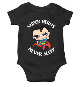 Super Heros Never Sleeps Rompers for Baby Girl- KidsFashionVilla