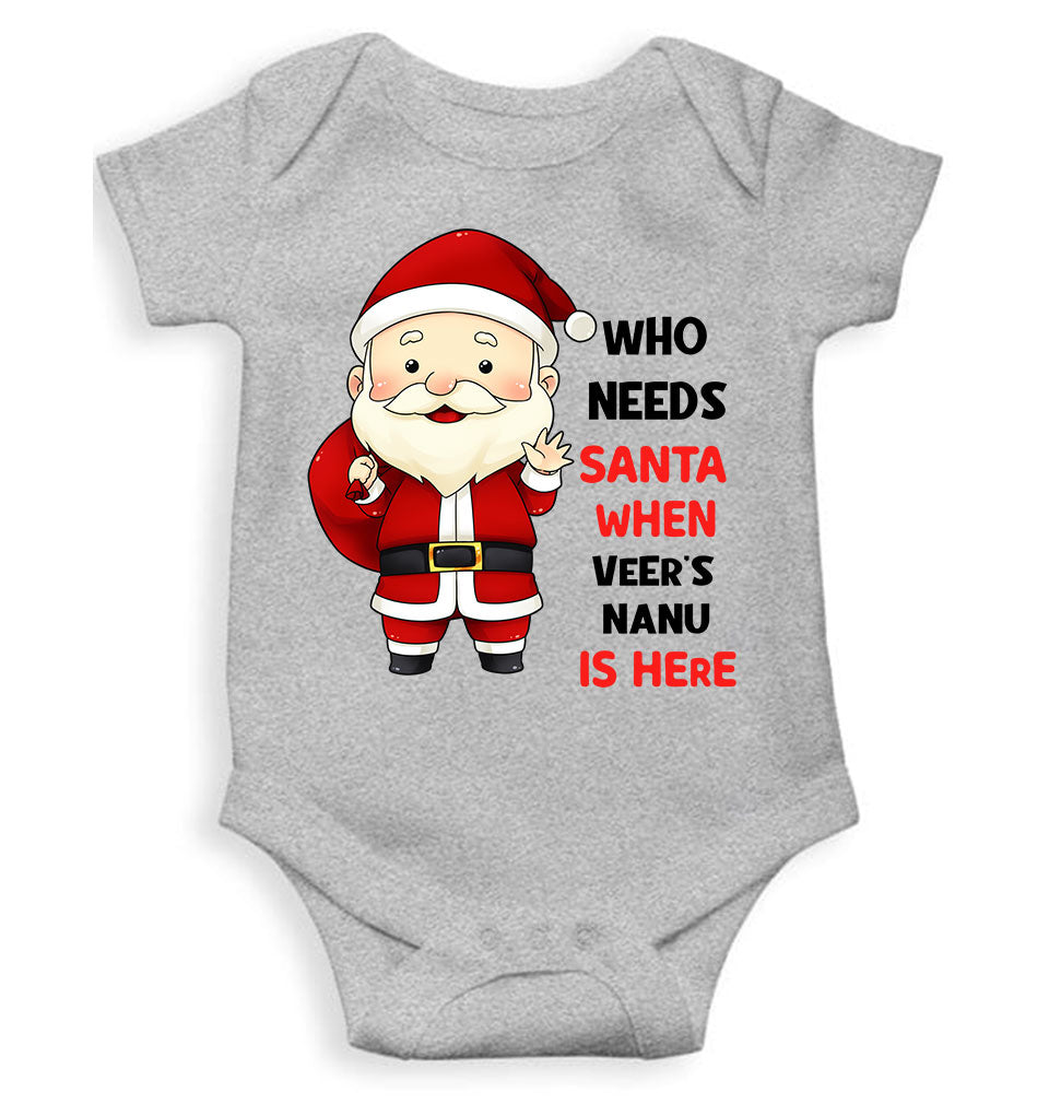 Customized Name Santa Nanu Is Here Christmas Rompers for Baby Boy- KidsFashionVilla