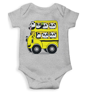 Panda Yellow Bus Cartoon Rompers for Baby Boy- KidsFashionVilla