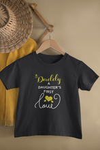 Load image into Gallery viewer, Daughters First Love Father and Daughter Black Matching T-Shirt- KidsFashionVilla
