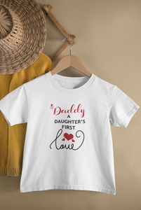 Daughters First Love Father and Daughter White Matching T-Shirt- KidsFashionVilla