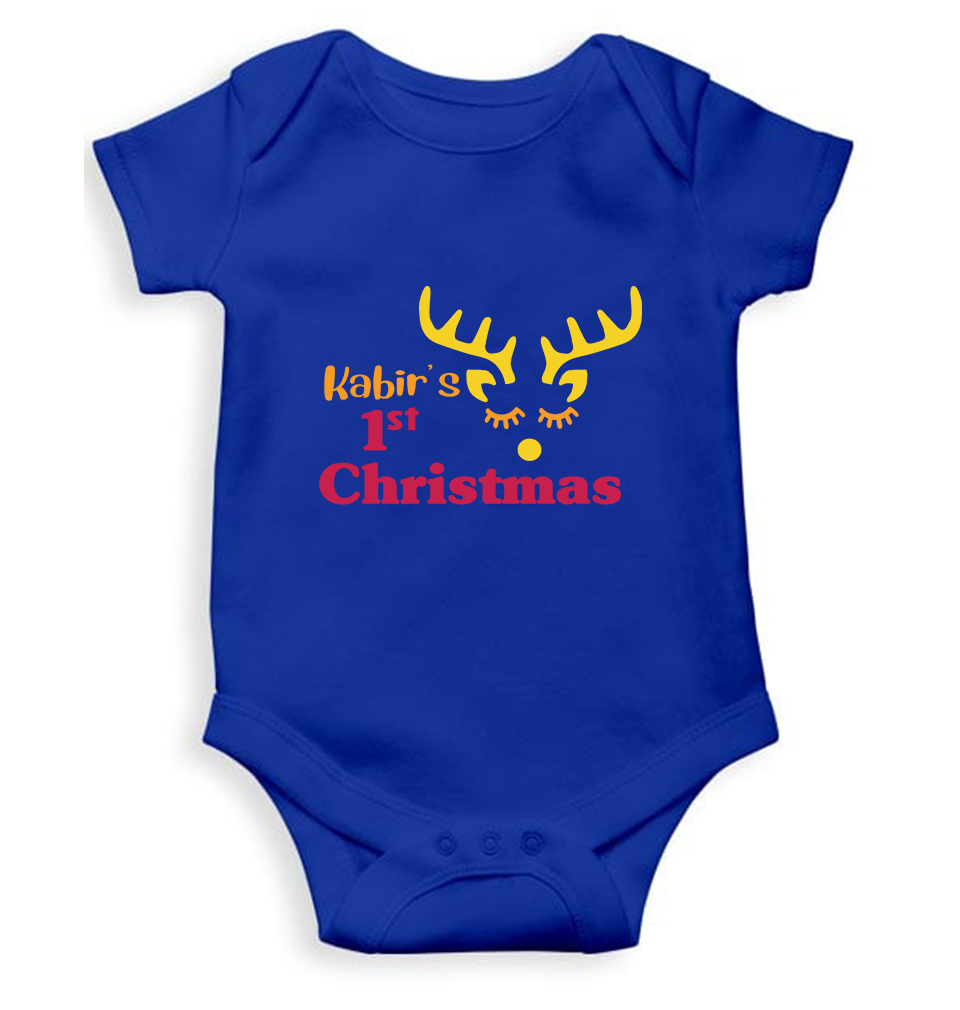 Customized Name First Christmas Rompers for Baby Boy- KidsFashionVilla