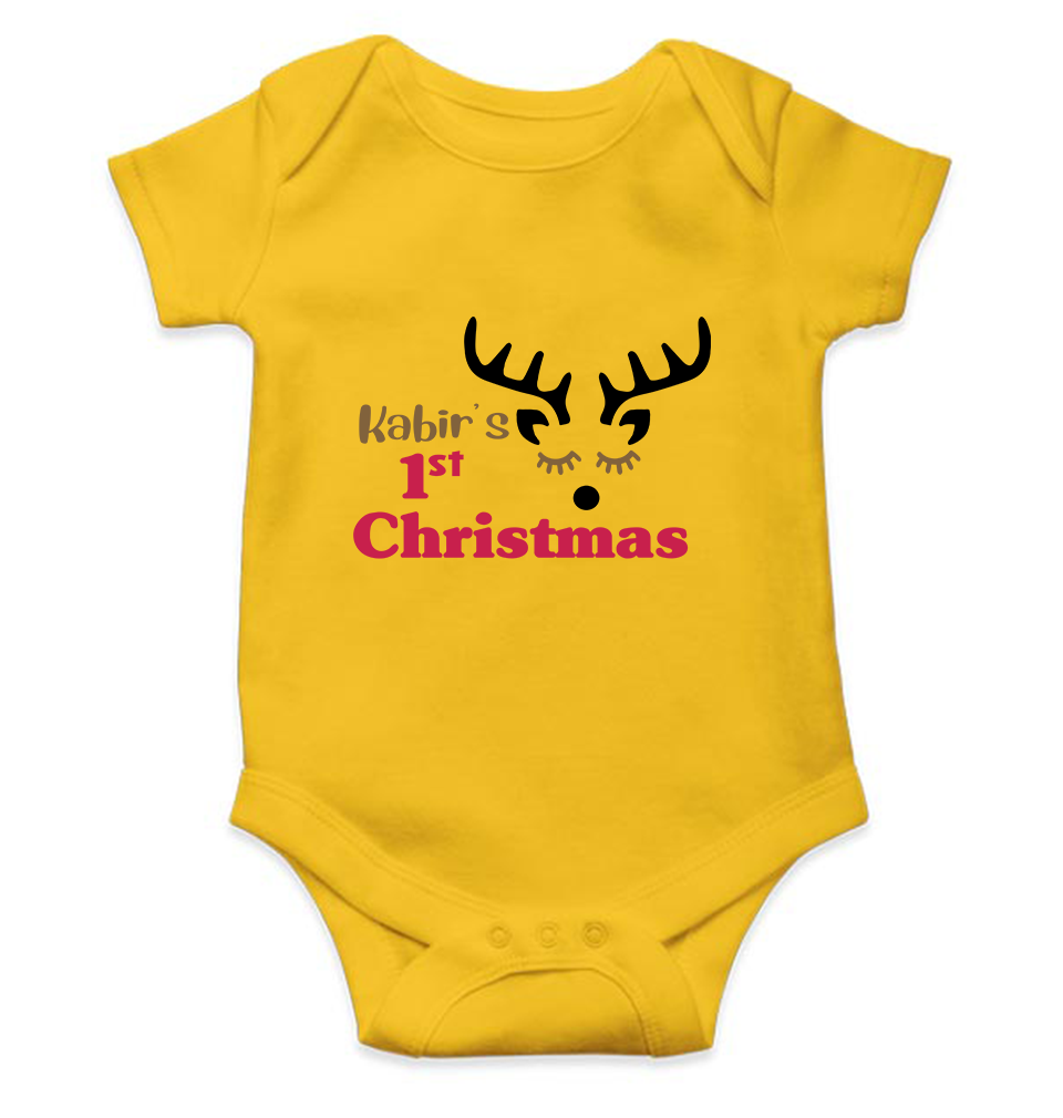 Customized Name First Christmas Rompers for Baby Boy- KidsFashionVilla