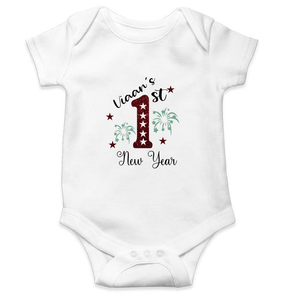 Customized Name First New Year Rompers for Baby Boy- KidsFashionVilla