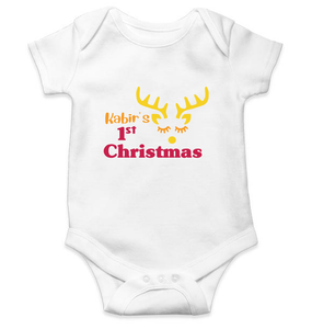 Customized Name First Christmas Rompers for Baby Boy- KidsFashionVilla