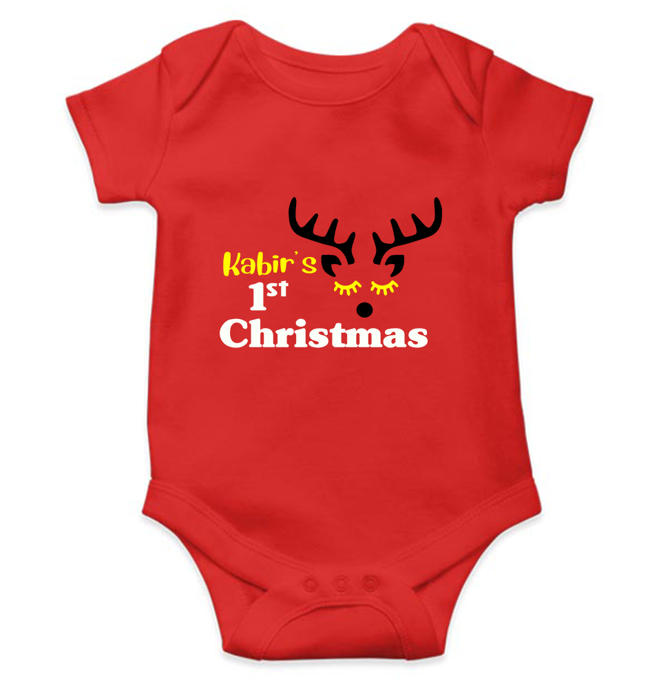 Customized Name First Christmas Rompers for Baby Boy- KidsFashionVilla