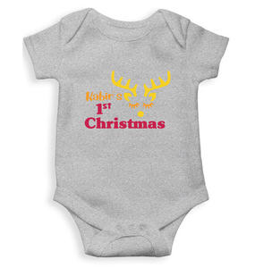 Customized Name First Christmas Rompers for Baby Boy- KidsFashionVilla