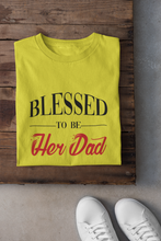 Load image into Gallery viewer, Blessed To Be Her Dad Father and Daughter Yellow Matching T-Shirt- KidsFashionVilla
