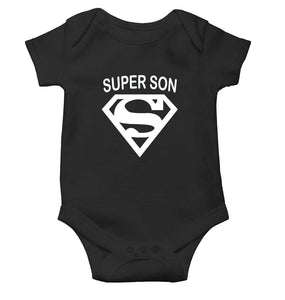 Super Son Black Rompers for Baby Boy - KidsFashionVilla