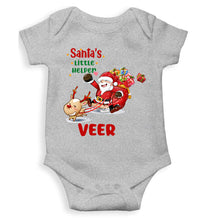 Load image into Gallery viewer, Customized Name Santas Little Helper Christmas Rompers for Baby Boy- KidsFashionVilla
