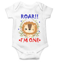 Load image into Gallery viewer, Roar I Am One First Birthday Rompers for Baby Girl- KidsFashionVilla
