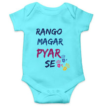 Load image into Gallery viewer, Rango Magar Pyar Se Holi Rompers for Baby Boy - KidsFashionVilla
