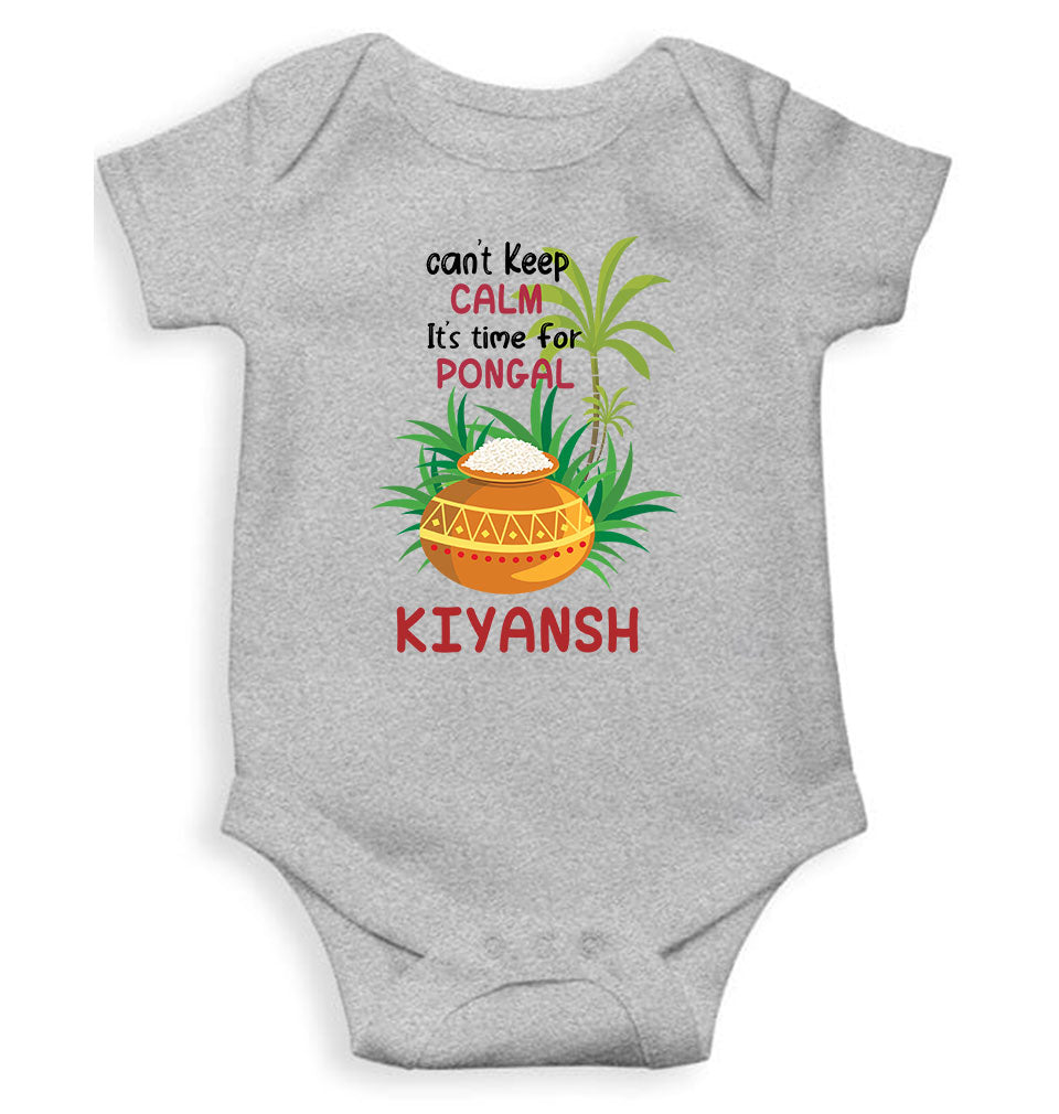 Custom Name Time For Pongal Makar Sankranti Rompers for Baby Boy- KidsFashionVilla