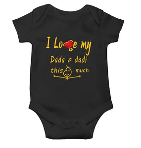 I Love My Dada Dadi Black Rompers for Baby Boy - KidsFashionVilla