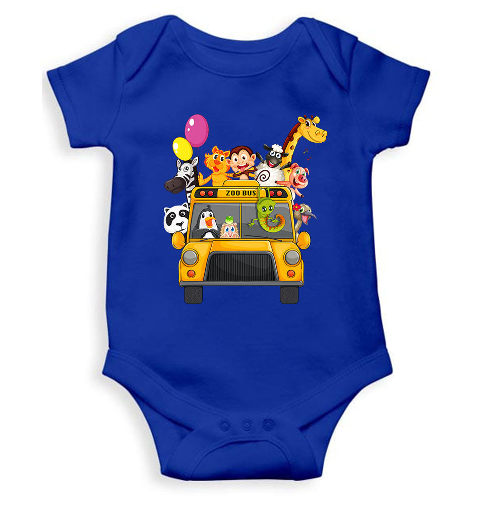 Zoo Bus Cartoon Rompers for Baby Boy- KidsFashionVilla