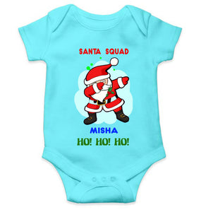 Customized Name Santa Squad Ho Ho Ho Christmas Rompers for Baby Girl- KidsFashionVilla