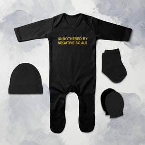 Negative Souls Minimal Jumpsuit with Cap, Mittens and Booties Romper Set for Baby Boy - KidsFashionVilla