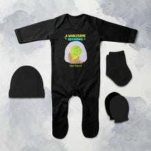 Load image into Gallery viewer, First Food Jumpsuit with Cap, Mittens and Booties Romper Set for Baby Boy - KidsFashionVilla
