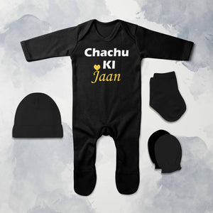 Chachu Ki Jaan Jumpsuit with Cap, Mittens and Booties Romper Set for Baby Boy - KidsFashionVilla