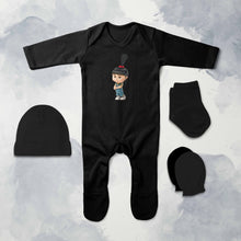 Load image into Gallery viewer, So Cute Cartoon Jumpsuit with Cap, Mittens and Booties Romper Set for Baby Boy - KidsFashionVilla

