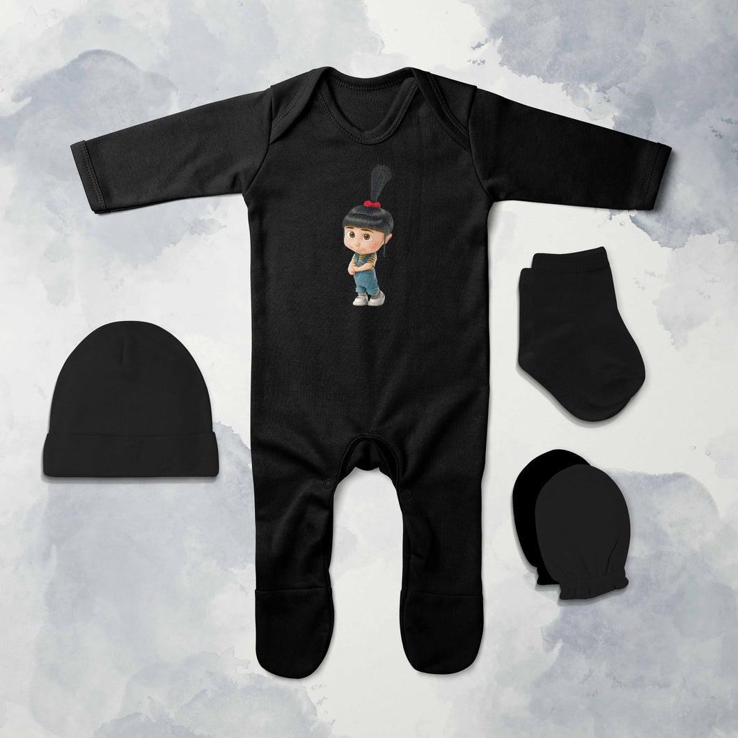 So Cute Cartoon Jumpsuit with Cap, Mittens and Booties Romper Set for Baby Boy - KidsFashionVilla