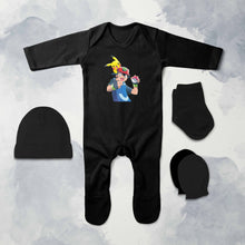 Load image into Gallery viewer, Famous Cartoon Jumpsuit with Cap, Mittens and Booties Romper Set for Baby Boy - KidsFashionVilla
