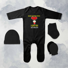 Load image into Gallery viewer, Custom Name I love My Masi So Much Jumpsuit with Cap, Mittens and Booties Romper Set for Baby Boy - KidsFashionVilla
