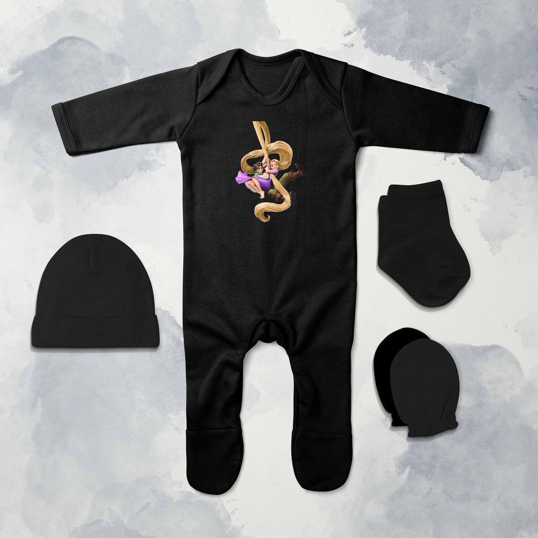 Princess Cartoon Jumpsuit with Cap, Mittens and Booties Romper Set for Baby Boy - KidsFashionVilla