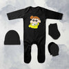 Naughty Cartoon Jumpsuit with Cap, Mittens and Booties Romper Set for Baby Boy - KidsFashionVilla