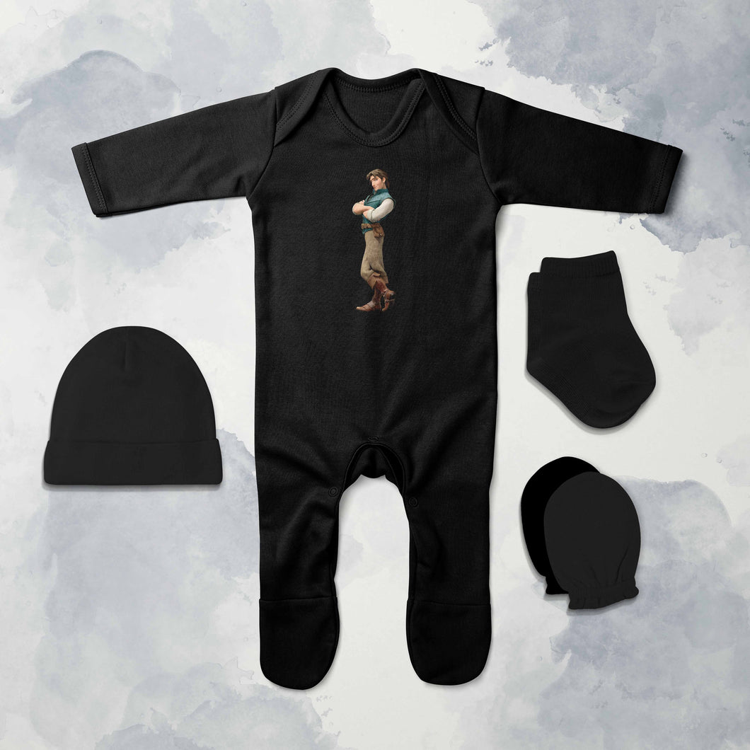 Cute Cartoon Jumpsuit with Cap, Mittens and Booties Romper Set for Baby Boy - KidsFashionVilla