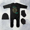 Custom Name IPL PBKS Punjab Super Kings Little Fan Jumpsuit with Cap, Mittens and Booties Romper Set for Baby Boy - KidsFashionVilla