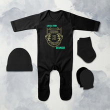 Load image into Gallery viewer, Custom Name IPL PBKS Punjab Super Kings Little Fan Jumpsuit with Cap, Mittens and Booties Romper Set for Baby Boy - KidsFashionVilla
