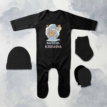 Load image into Gallery viewer, 6 Month Birthday Teddy Design Jumpsuit with Cap, Mittens and Booties Romper Set for Baby Boy - KidsFashionVilla
