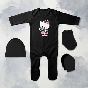Beautiful Cartoon Jumpsuit with Cap, Mittens and Booties Romper Set for Baby Boy - KidsFashionVilla