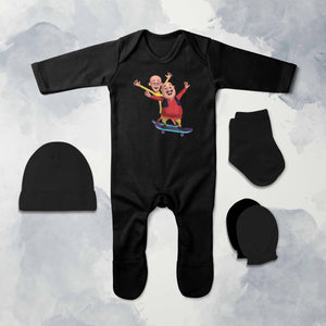 Funny Cartoon Jumpsuit with Cap, Mittens and Booties Romper Set for Baby Girl - KidsFashionVilla