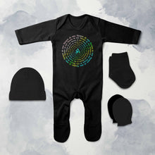 Load image into Gallery viewer, Om Namah Shivay Mahashivratri Jumpsuit with Cap, Mittens and Booties Romper Set for Baby Boy - KidsFashionVilla
