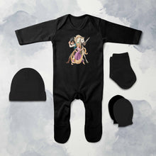 Load image into Gallery viewer, Beautiful Friends Cartoon Jumpsuit with Cap, Mittens and Booties Romper Set for Baby Girl - KidsFashionVilla
