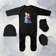 Load image into Gallery viewer, Smart Princess Cartoon Jumpsuit with Cap, Mittens and Booties Romper Set for Baby Girl - KidsFashionVilla
