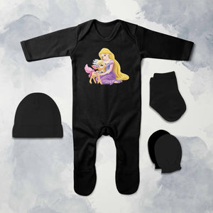 Beautiful Cartoon Jumpsuit with Cap, Mittens and Booties Romper Set for Baby Girl - KidsFashionVilla