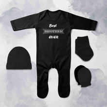 Load image into Gallery viewer, Best Brother Ever Jumpsuit with Cap, Mittens and Booties Romper Set for Baby Boy - KidsFashionVilla
