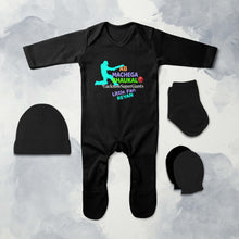 Load image into Gallery viewer, Custom Name IPL LSG LucknowSuperGiants Jumpsuit with Cap, Mittens and Booties Romper Set for Baby Boy - KidsFashionVilla
