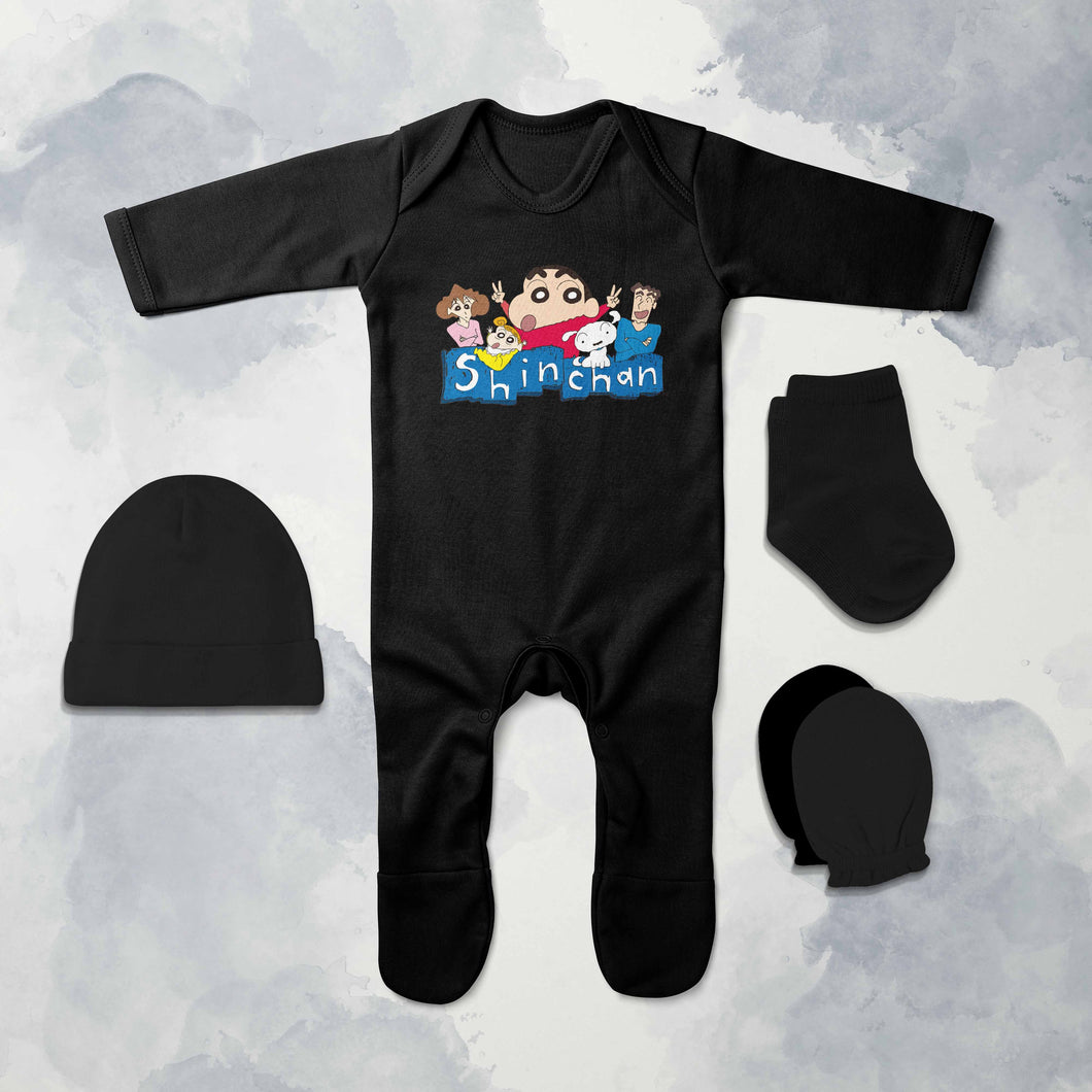 Cute Family Cartoon Jumpsuit with Cap, Mittens and Booties Romper Set for Baby Boy - KidsFashionVilla