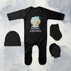 7 Month Birthday Teddy Design Jumpsuit with Cap, Mittens and Booties Romper Set for Baby Boy - KidsFashionVilla