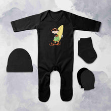 Load image into Gallery viewer, Cute Cartoons Quotes Jumpsuit with Cap, Mittens and Booties Romper Set for Baby Girl - KidsFashionVilla
