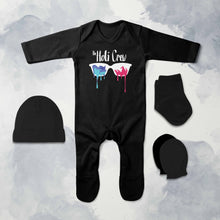 Load image into Gallery viewer, The Holi Crew Holi Jumpsuit with Cap, Mittens and Booties Romper Set for Baby Boy - KidsFashionVilla
