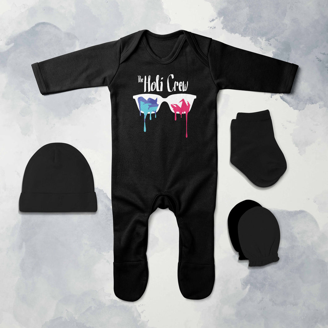 The Holi Crew Holi Jumpsuit with Cap, Mittens and Booties Romper Set for Baby Boy - KidsFashionVilla