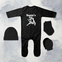 Load image into Gallery viewer, Santas Favourite Christmas Jumpsuit with Cap, Mittens and Booties Romper Set for Baby Boy - KidsFashionVilla
