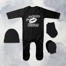 Load image into Gallery viewer, Kisses New Year Jumpsuit with Cap, Mittens and Booties Romper Set for Baby Boy - KidsFashionVilla
