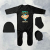 Custom Name Little Bappa Bhakt Ganesh Chaturthi Jumpsuit with Cap, Mittens and Booties Romper Set for Baby Girl - KidsFashionVilla