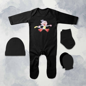 Lovely Cartoon Jumpsuit with Cap, Mittens and Booties Romper Set for Baby Boy - KidsFashionVilla